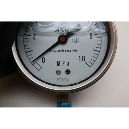 Ask 3-1/2In 3/8In 0-10Mpa Pressure Gauge OPG-AT-G3/8-100X10MPA